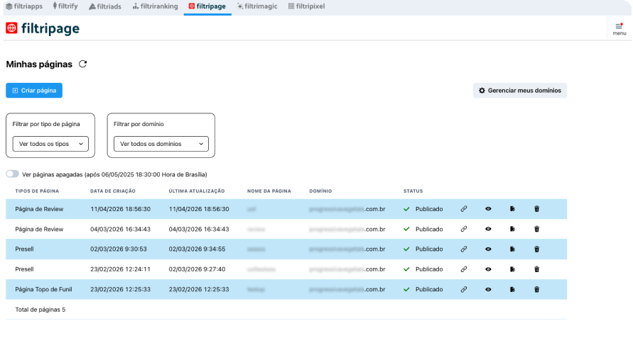 Screenshot da ferramenta de Estrutura Própria