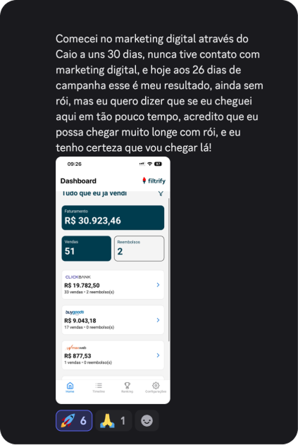 Resultado Felipe Menezes - R$30.923,46 em 26 dias